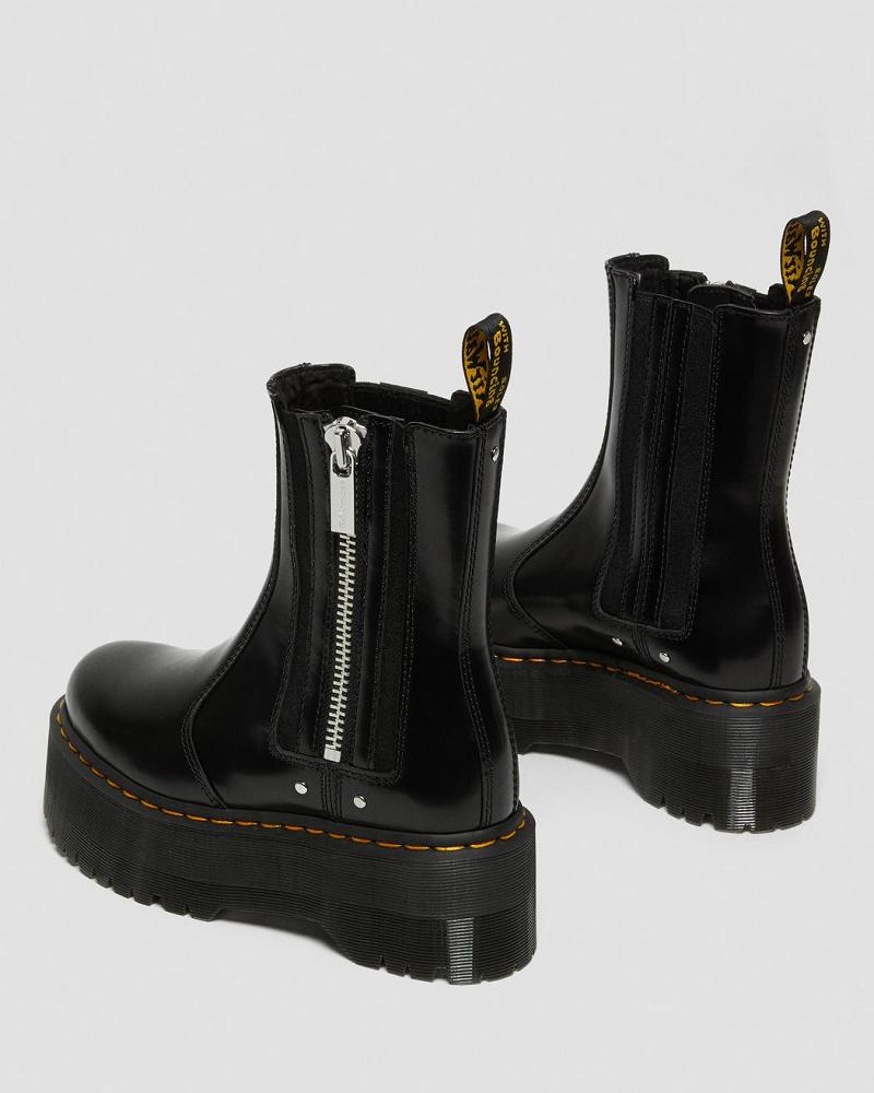 Black Women's Dr Martens 2976 Max Leather Platform Chelsea Boots | CA 111YXF